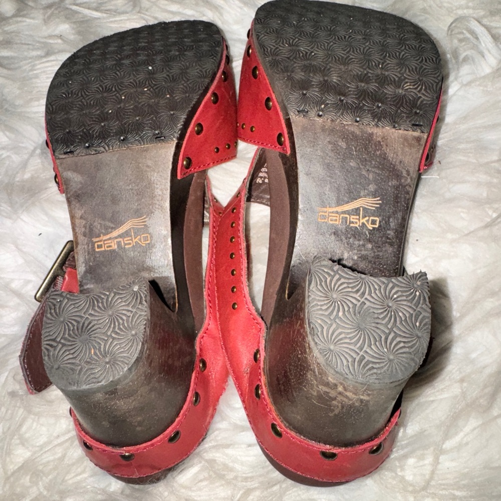 Red Dansko Clogs Used Once 39 In Red - image 4